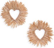 Oscar de la Renta Raffia Heart Earrings