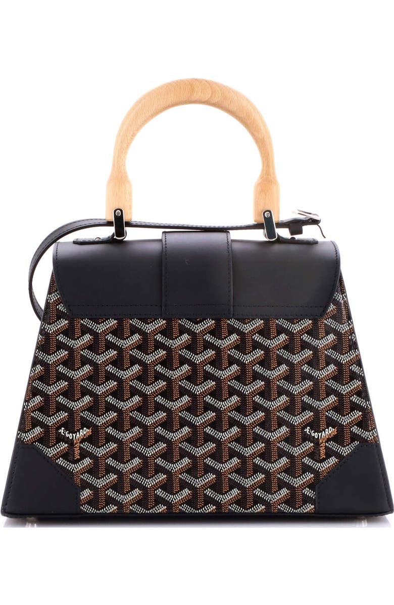 Pre-Owned Goyard Saigon Top Handle Bag Coated Canvas with Leather PM, Alternate, color, Black