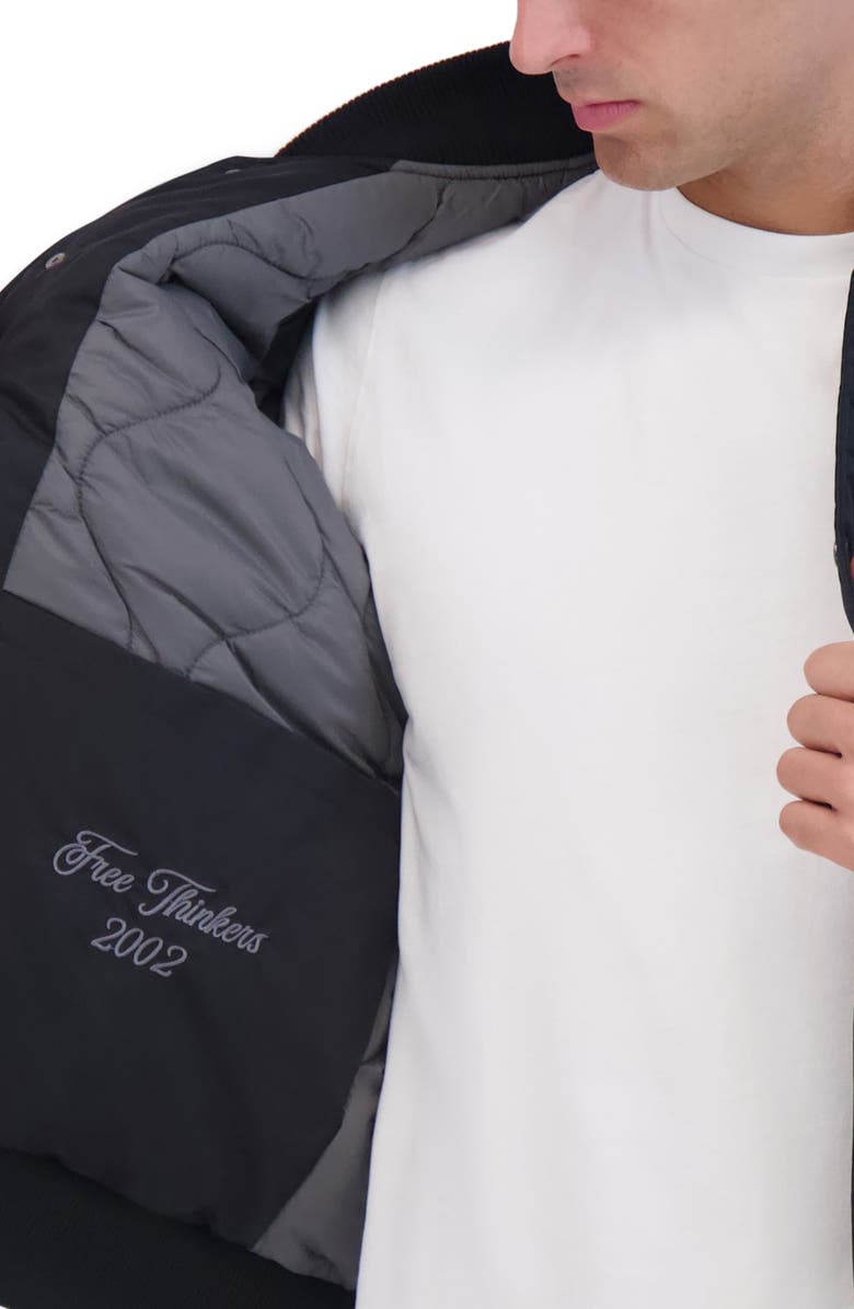 Hudson Jeans Logo Varsity Jacket, Alternate, color, 