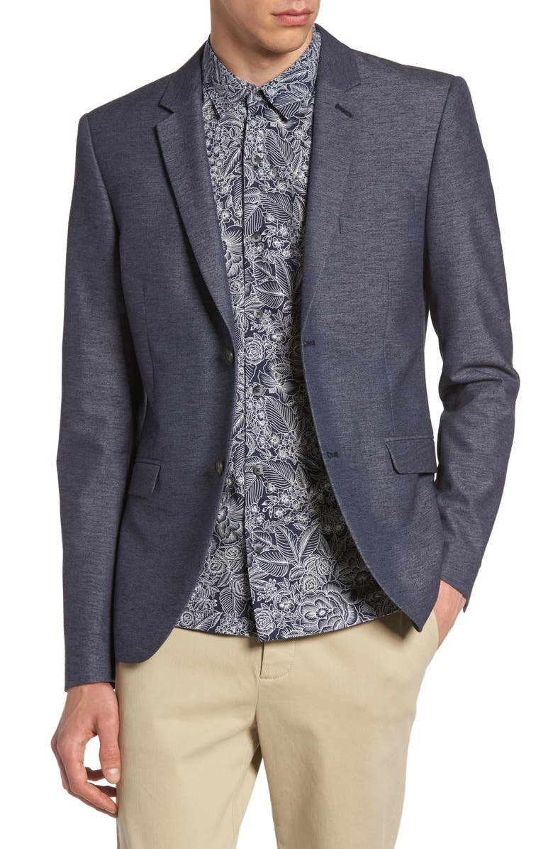 Topman Slim Fit Jersey Blazer, Main, color, 