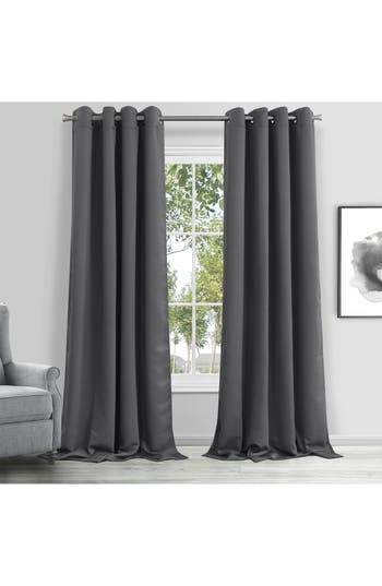 Dainty Home Single Blackout Panel Curtain In Charcoal