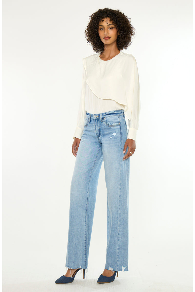 Selma Mid Rise Wide Jeans, Alternate, color, Medium Light