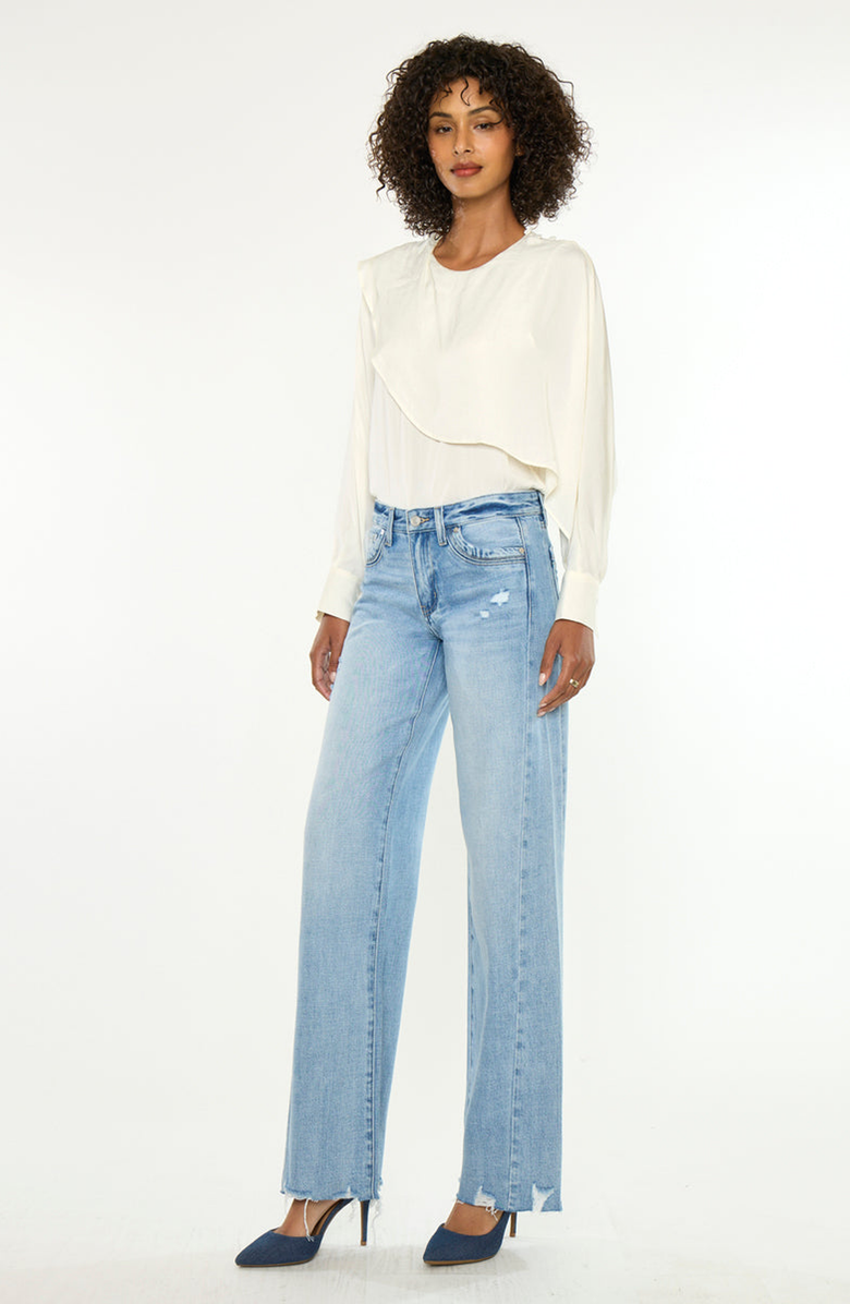 KanCan Selma Mid Rise Wide Jeans, Alternate, color, Medium Light