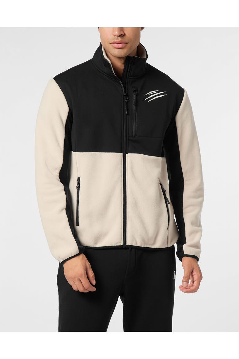 Pile Nylon Zip Anorak Men, Main, color, beige