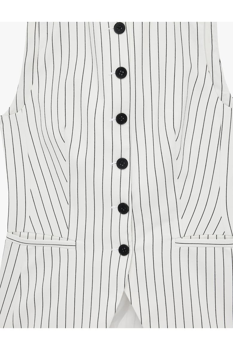 Button Detail Sleeveless Striped Vest, Alternate, color, BLACK STRIPE