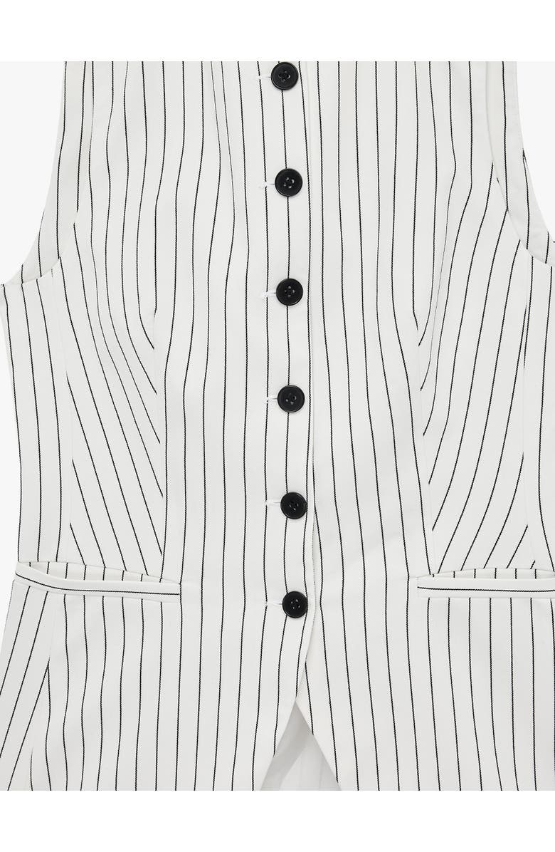 ZDNU 81041892 Button Detail Sleeveless Striped Vest, Alternate, color, Black Stripe