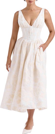 Emmelina Embroidered Corset Bodice Cocktail Dress