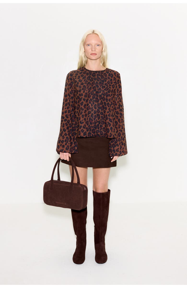 SIMONMILLER Joplin Chiffon Top, Alternate, color, Choco Brown Leopard