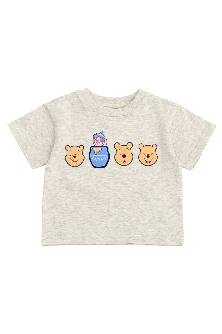 T-Shirt & French Terry Shorts Set, Alternate, color, Winnie the Pooh Beige