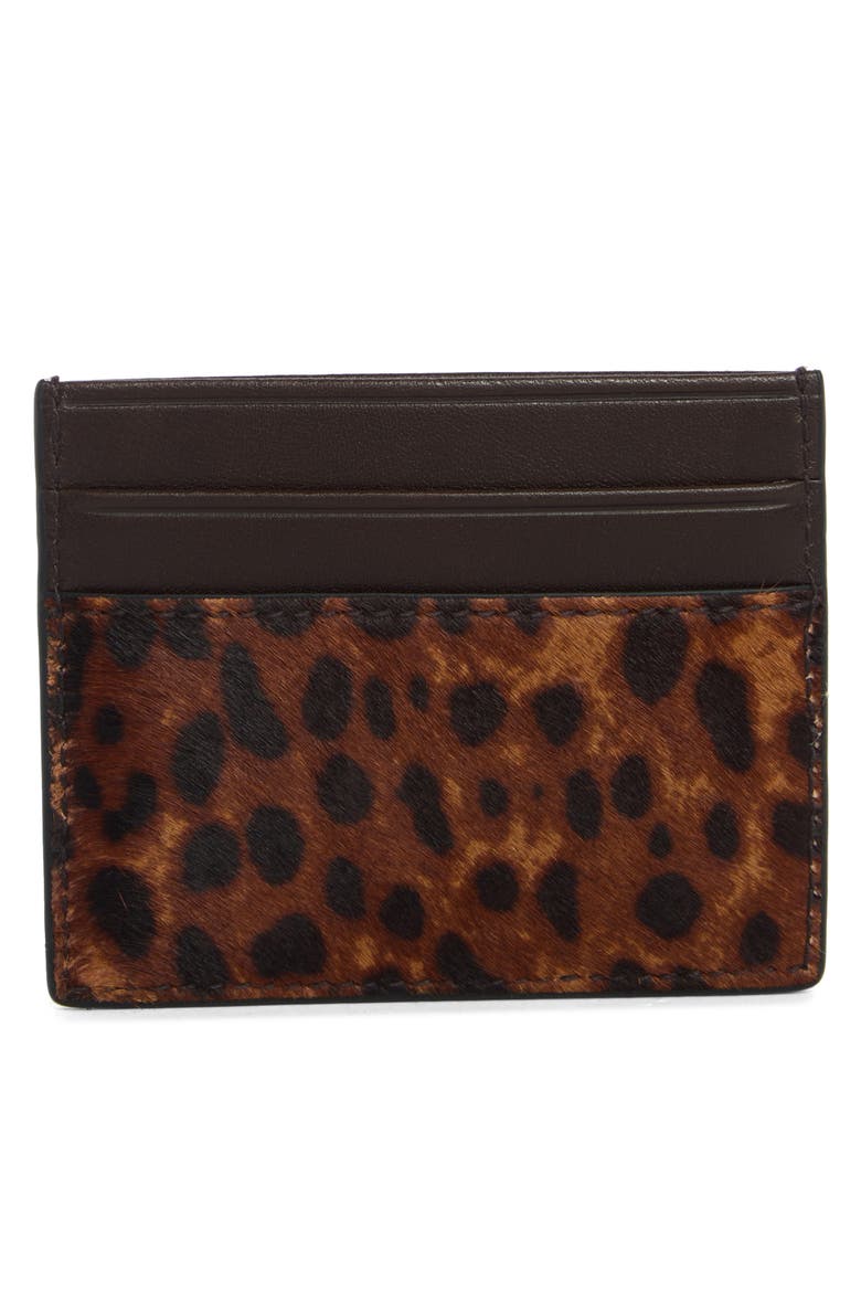 Leopard Print Card Case, Alternate, color, CARAMEL MULTI