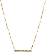 Zoë Chicco Baguette Diamond Bar Pendant Necklace