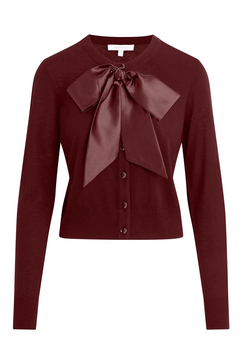 The Take a Bow Cardigan, Alternate, color, VINO