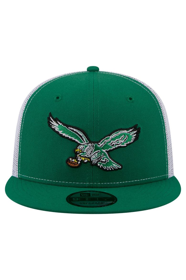 Men's New Era  Kelly Green Philadelphia Eagles Core Team 9FIFTY Trucker Snapback Hat, Alternate, color, Kelly Green