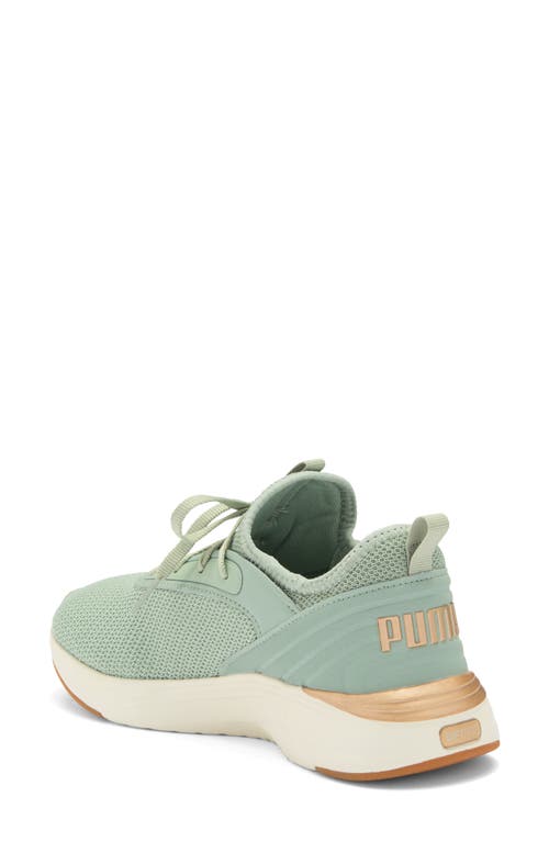 Puma Softride Ruby Luxe Sneaker In Green Fog- Gold-gum