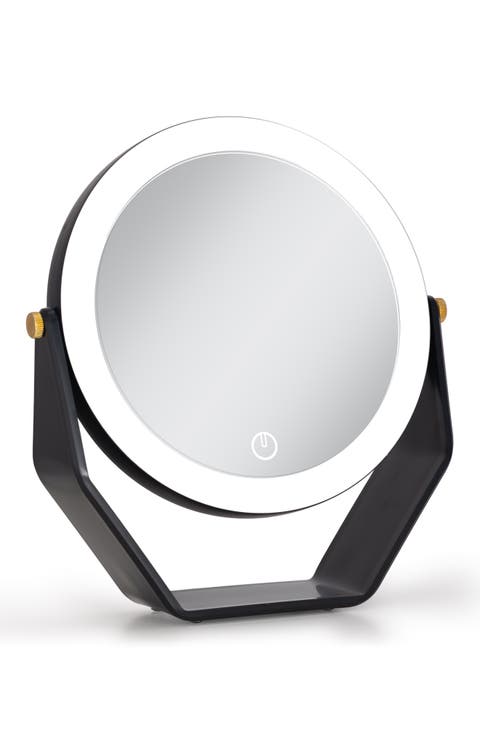 LED Lighted Makeup Mirror with 5X/1X Magnification, Rechargeable