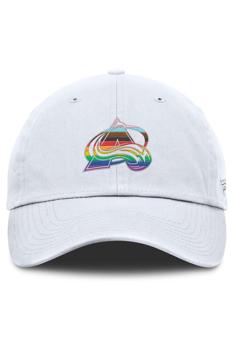 Men's Fanatics White Colorado Avalanche PRIDE Adjustable Hat, Alternate, color, White