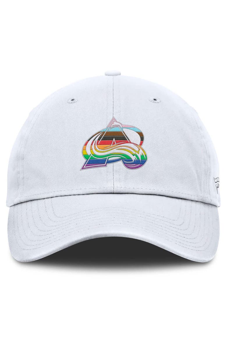 FANATICS Men's Fanatics White Colorado Avalanche PRIDE Adjustable Hat, Alternate, color, White
