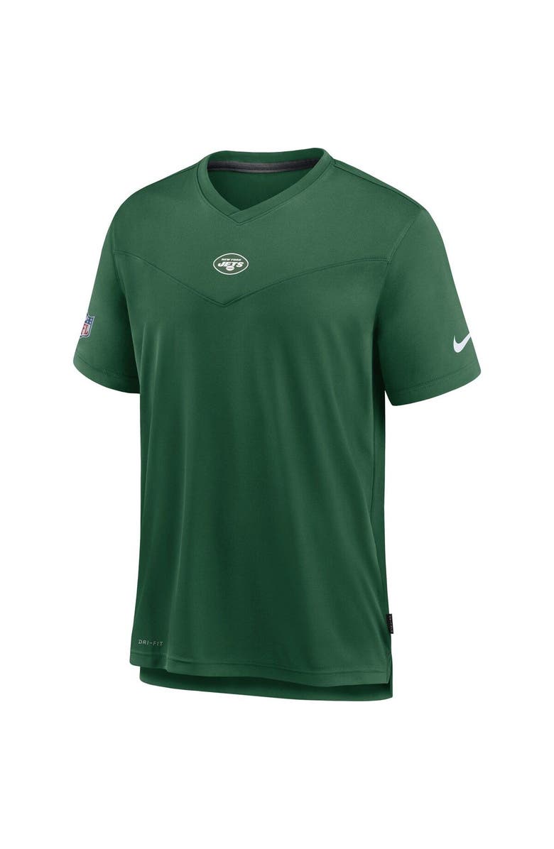 Nike Men's Nike Green New York Jets Sideline Coaches Performance V-Neck T-Shirt, Alternate, color, 