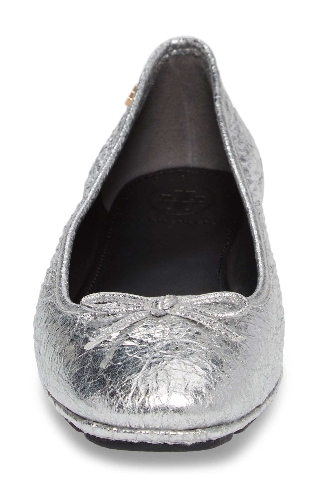 Laila Driver Ballet Flat, Alternate, color, SILVER/ PERFECT BLACK
