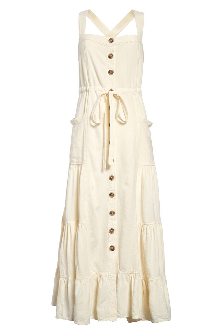 Catch the Breeze Button Front Dress, Main, color, IVORY
