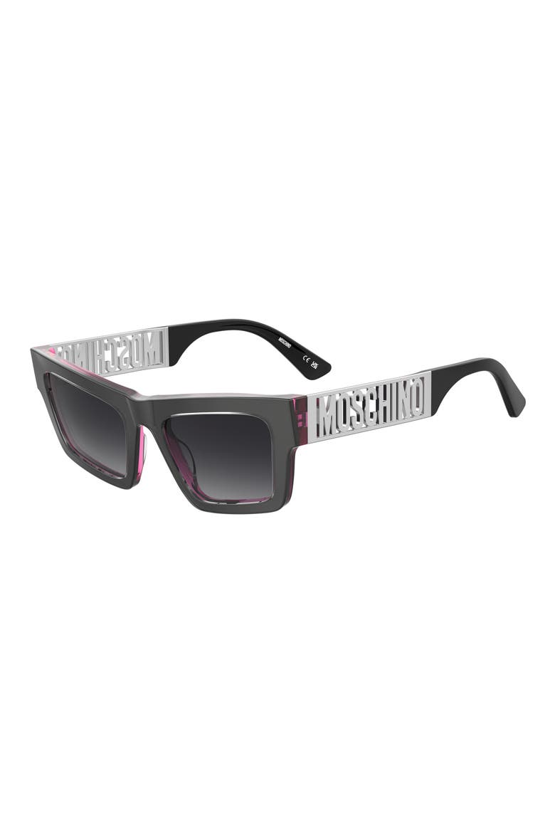 MOS171/S 53mm Gradient Rectangular Sunglasses, Alternate, color, METALIZED GREY