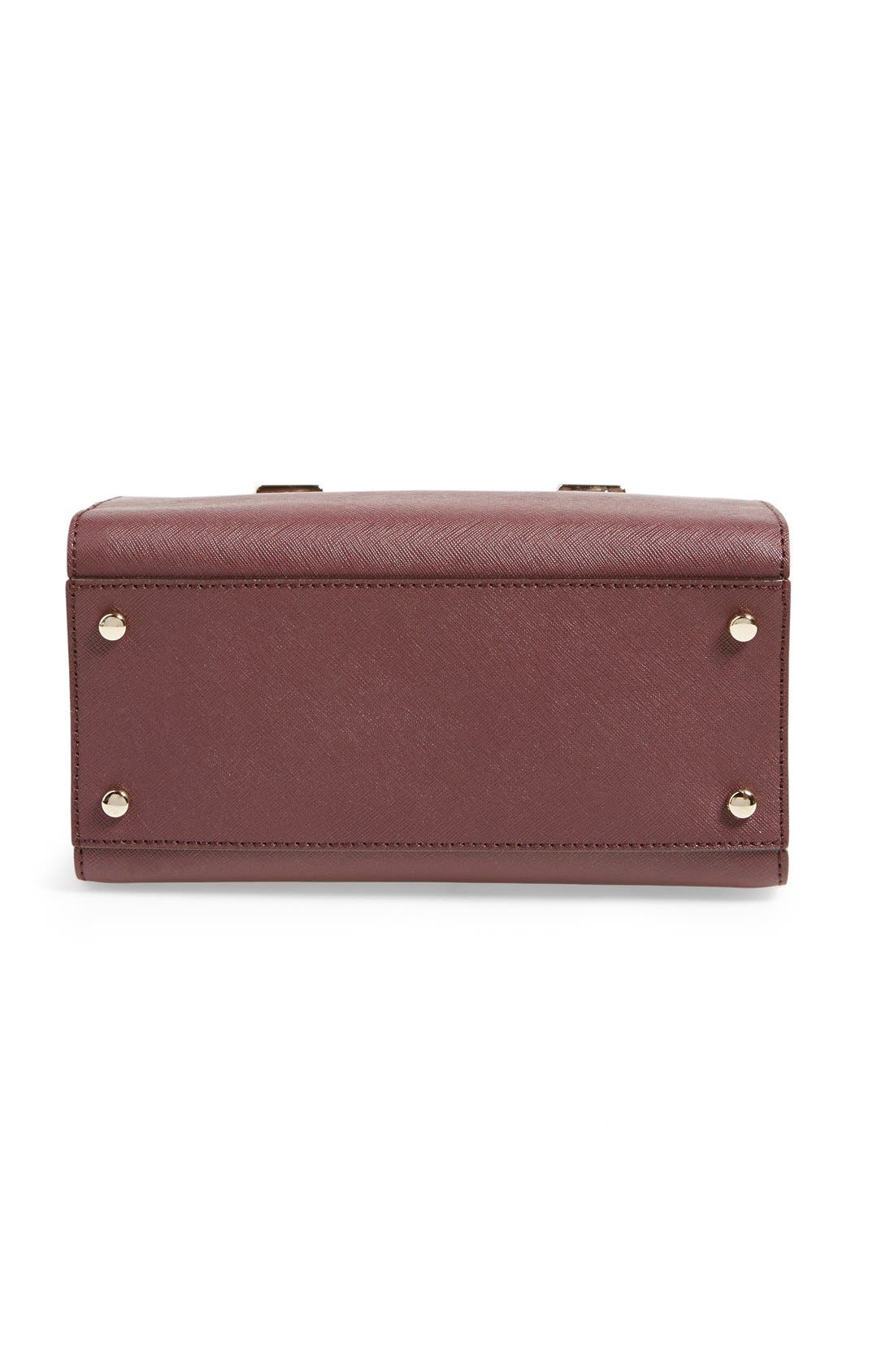 'cedar street - small hayden' leather satchel, Alternate, color, MULLED WINE/ ROSE JADE