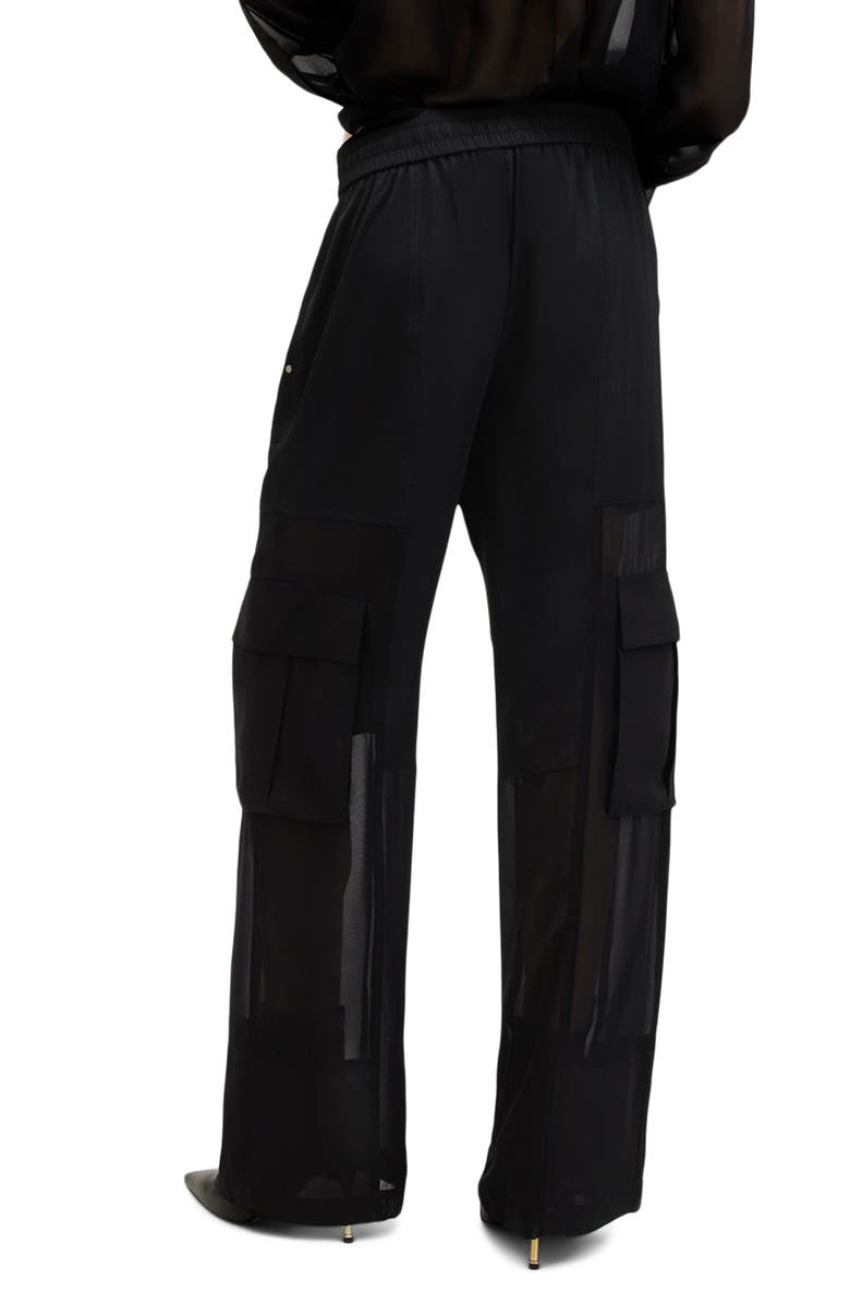 AllSaints Jody Mesh Cargo Pants, Alternate, color, Black