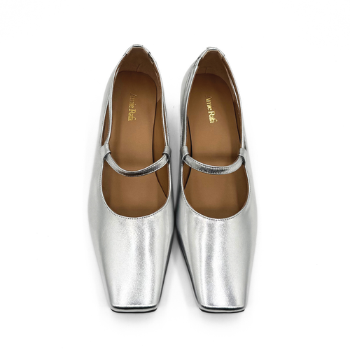 Amie Rafa Manna Leather Pumps In Silver