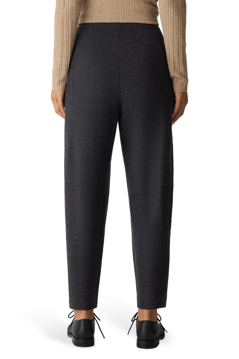Pleated Virgin Wool Ankle Lantern Pants, Alternate, color, CHARCOAL