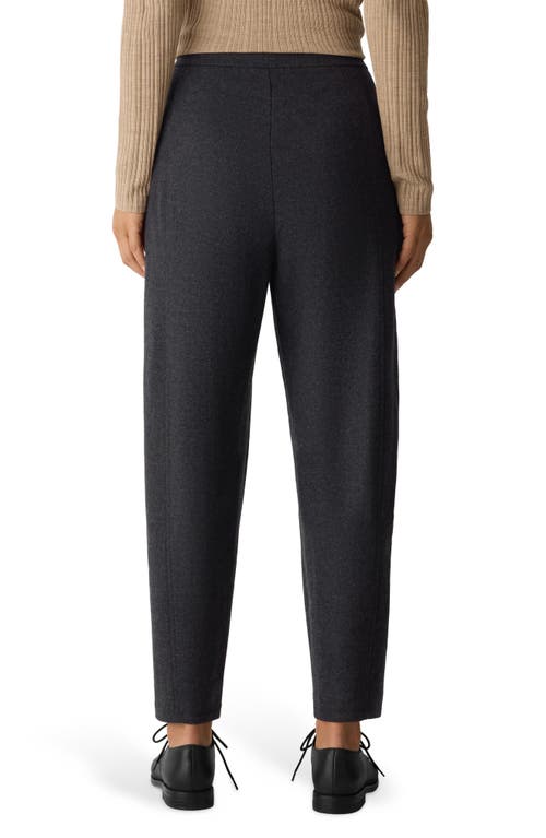 Eileen Fisher Pleated Virgin Wool Ankle Lantern Pants In Black