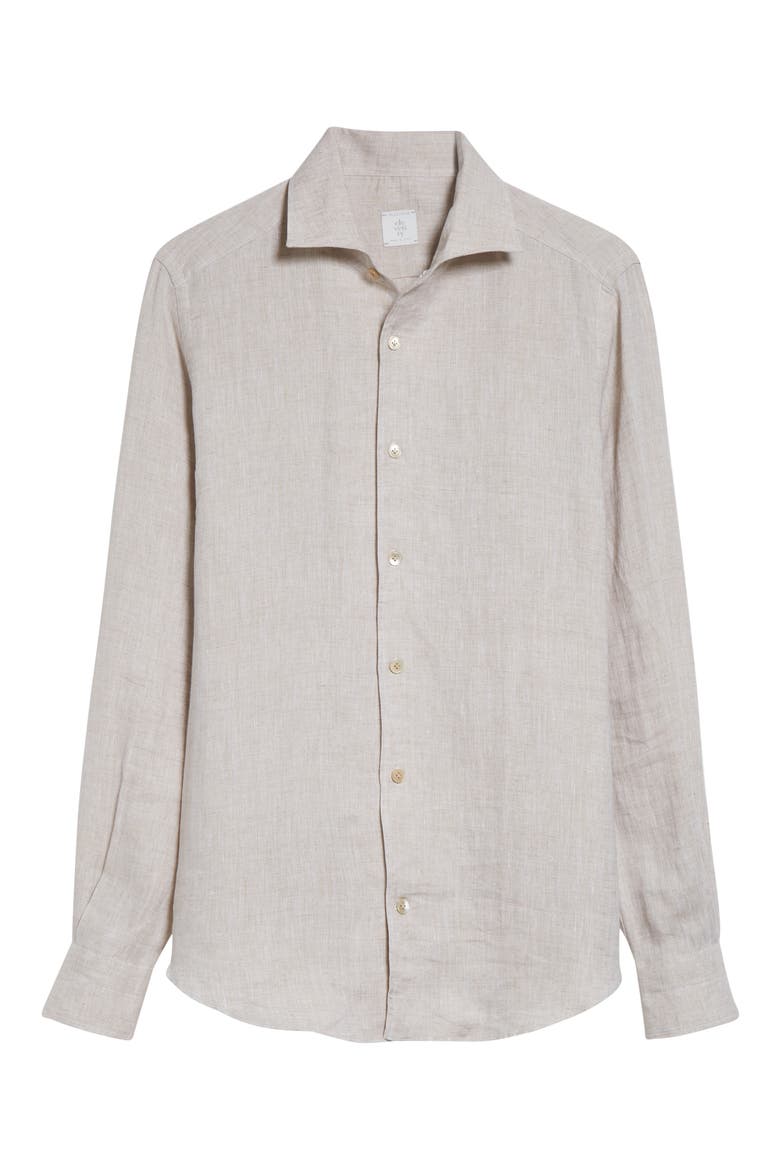 Linen Button-Up Shirt, Alternate, color, SAND