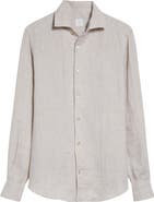 Eleventy Linen Button-Up Shirt
