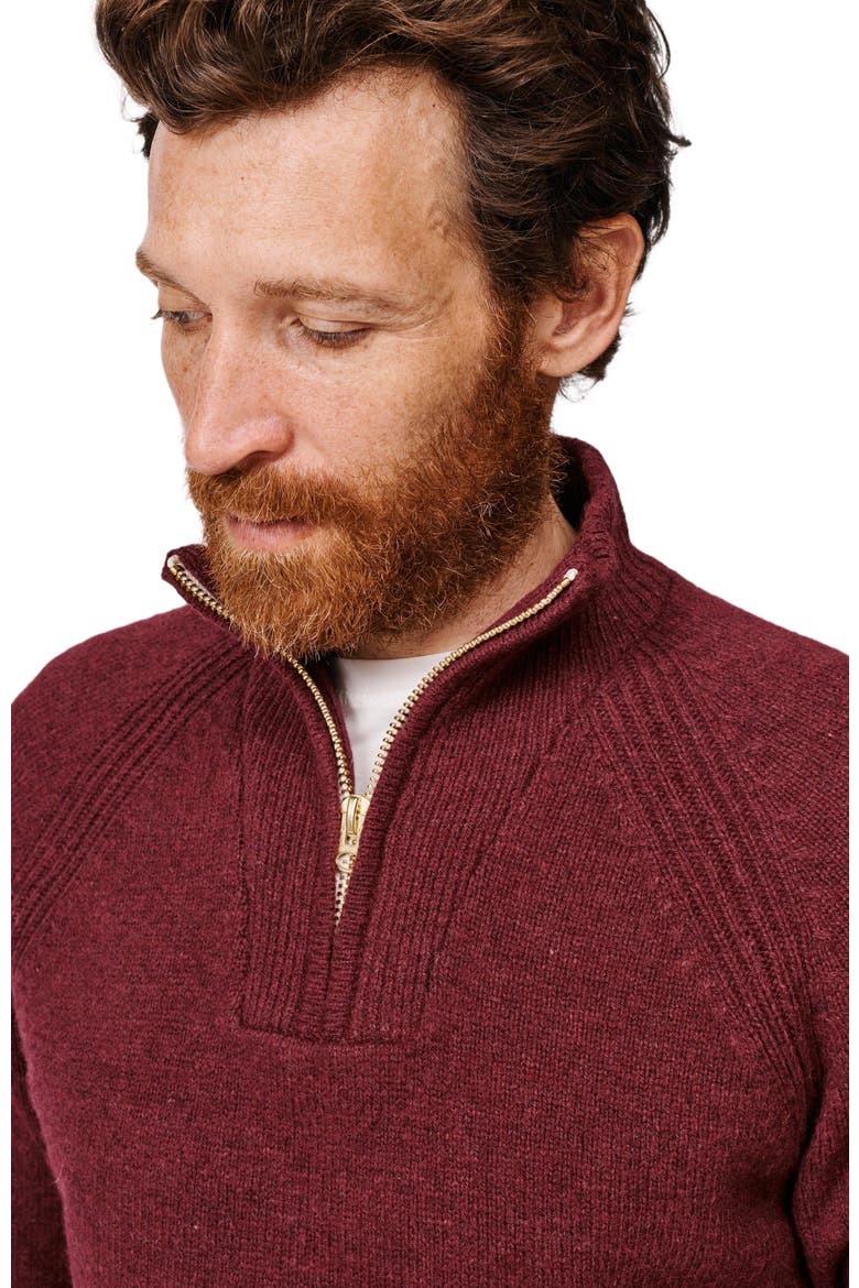 Pelham Zip Neck Sweater, Alternate, color, Port