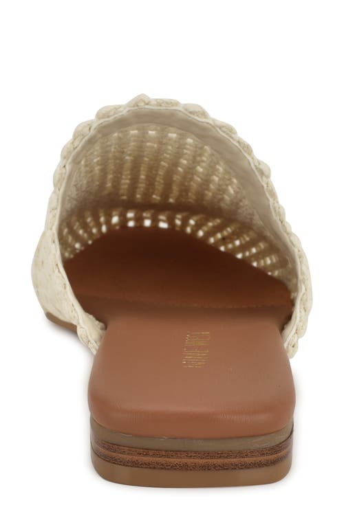 Nine West Canoli Raffia Mule In Chic Cream