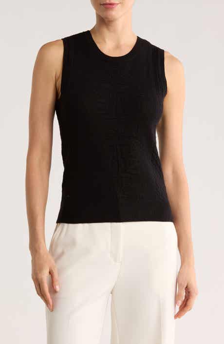 DR2 by Daniel Rainn Floral Pointelle Sweater Tank