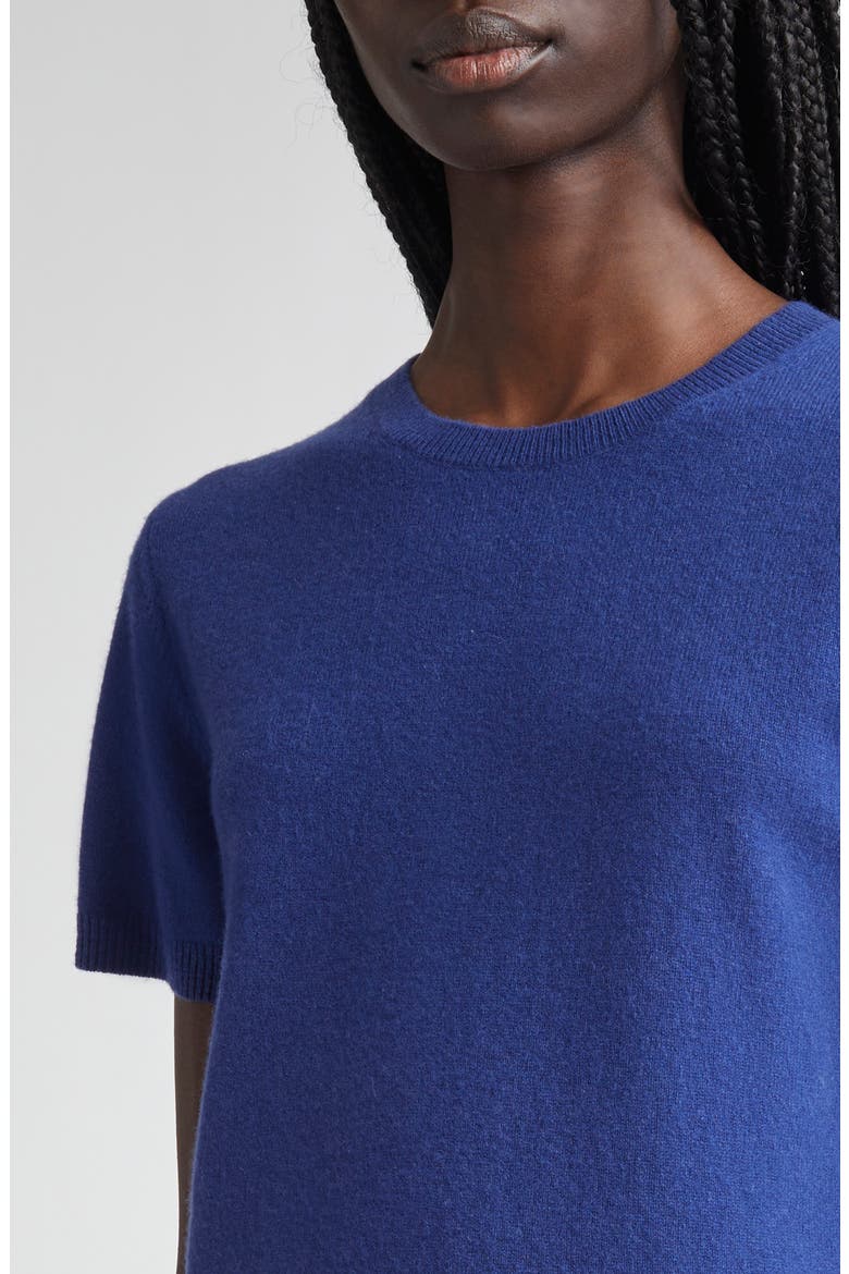 Short Sleeve Wool & Cashmere Sweater, Alternate, color, CASPIAN
