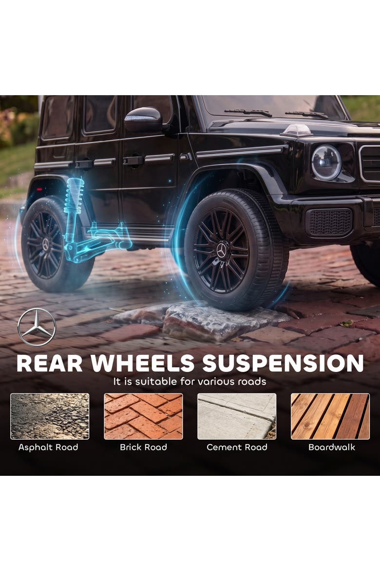 Kids Ride On Car, Licensed Mercedes-Benz G580 12V Electric Car for Kids with Parent Remote Control, Alternate, color, Black