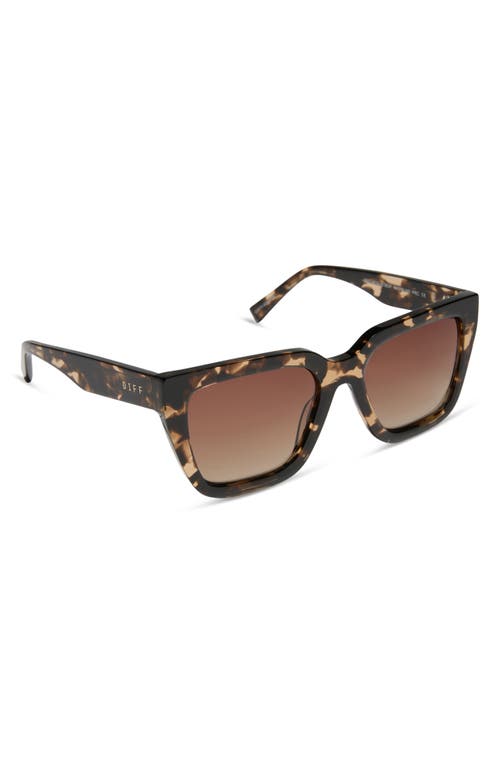 Diff Amara 54mm Polarized Square Sunglasses In Brown