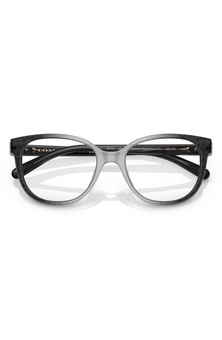 COACH 52mm Irregular Optical Glasses, Alternate, color, Grey / Signature C / Demo Lens