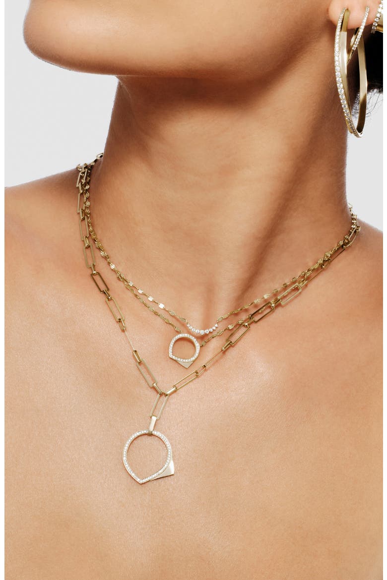 14K Gold Point Circle Pendant Necklace, Alternate, color, YELLOW GOLD