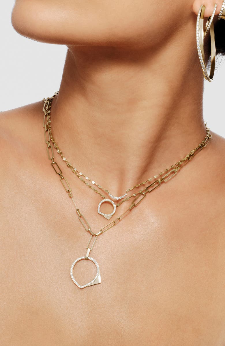 LANA 14K Gold Point Circle Pendant Necklace, Alternate, color, Yellow Gold