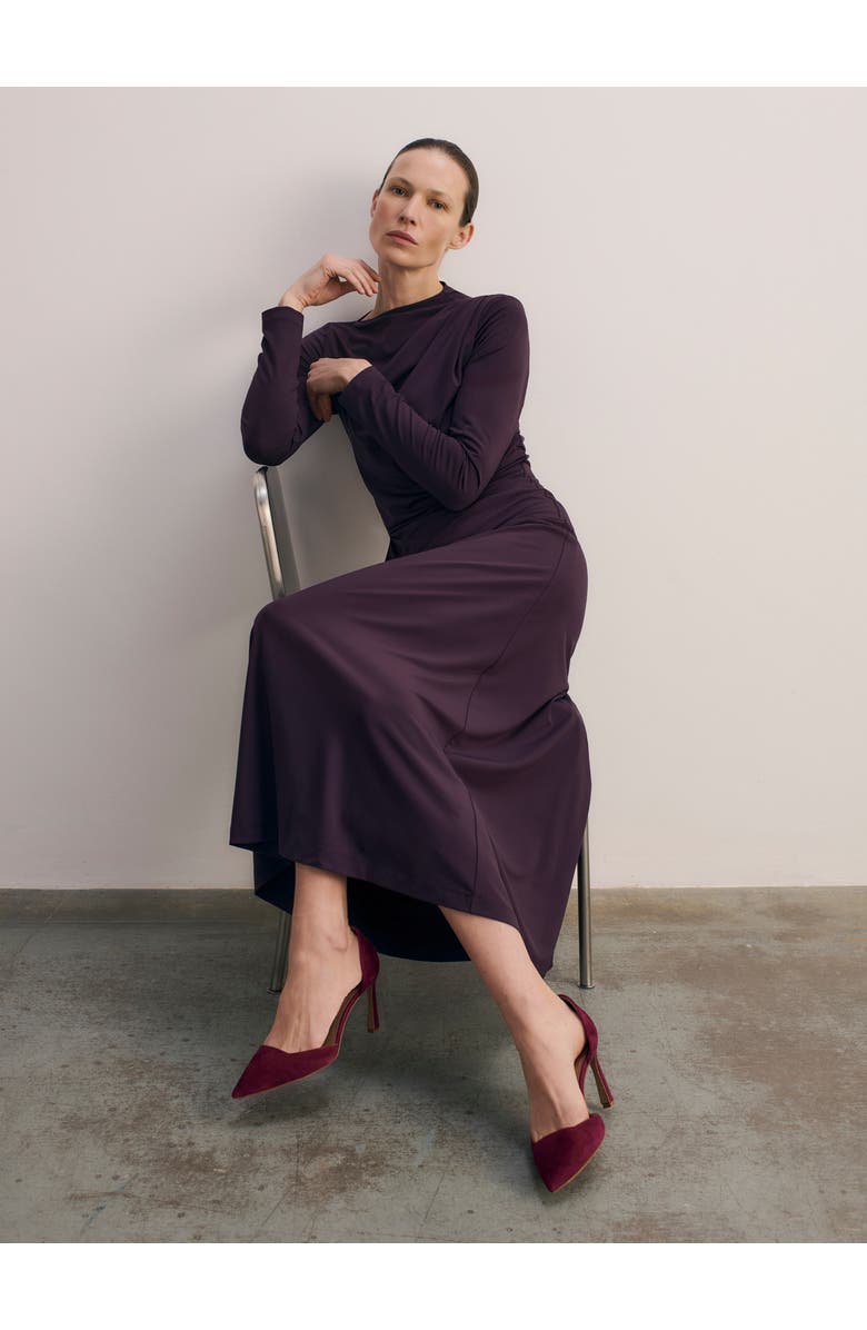 The Fold Rona Jersey Dress, Alternate, color, Purple