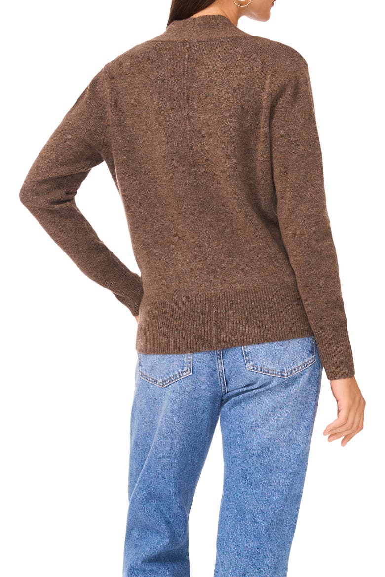 Surplice V-Neck Sweater, Alternate, color, MEDIUM BROWN