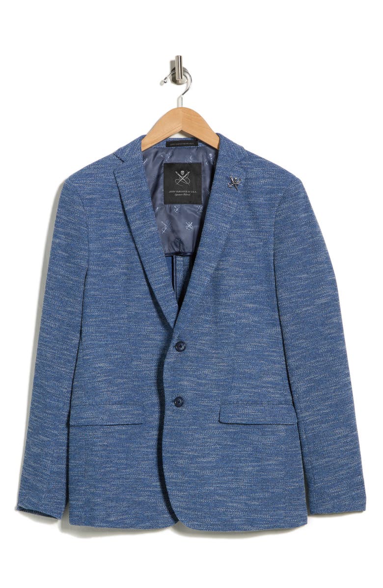 John Varvatos Star USA Heathered Knit Two Button Sport Coat, Alternate, color, Blue