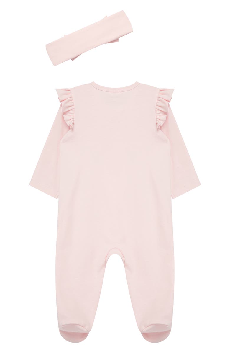 Baby Grey Ruffle Romper & Head Wrap Set