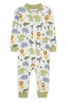 Little Me Safari Stretch Viscose One-Piece Zip Pajamas