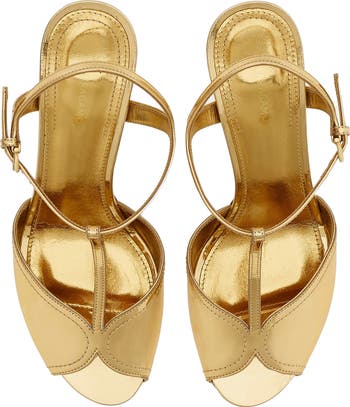 【関税込み】FERRAGAMO Ely' sandals FERRAGAMO Ely metallic leather sandals | NET-A-PORTER