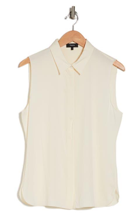 Classic Sleeveless Stretch Silk Blouse