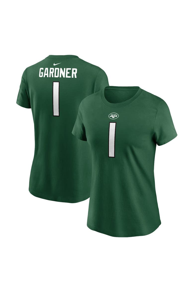 Women's Nike Sauce Gardner Green New York Jets Player Name & Number T-Shirt, Main, color, Green