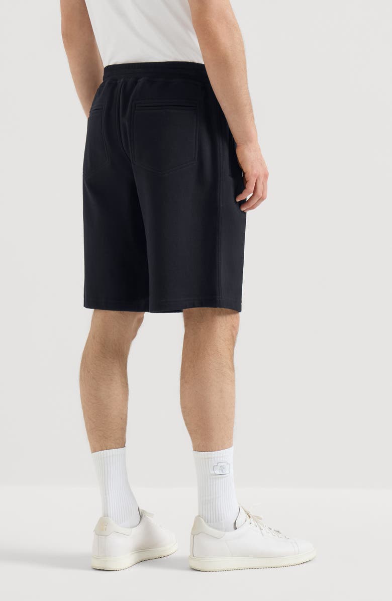 Brunello Cucinelli French terry Bermuda shorts, Alternate, color, Black